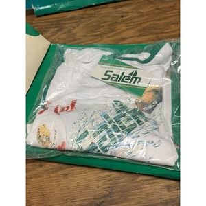 VINTAGE Salem Cigarettes Shirt Mens Large White Short Sleeve USA Made SEALED